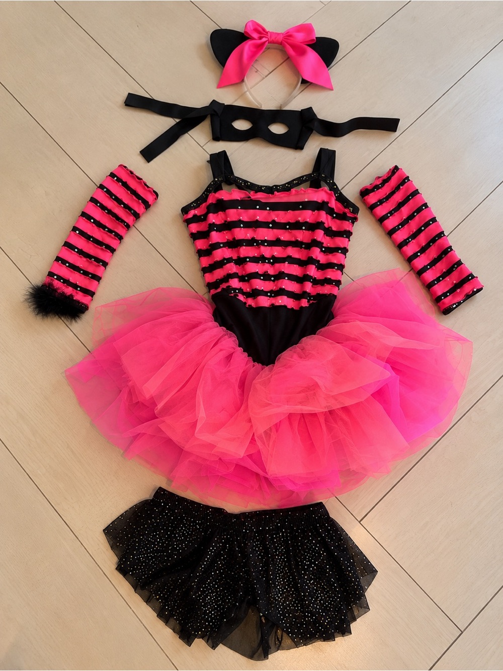 Costume Gallery Purrfect Cat Dance Costume MC 6-Piece Pink Black Tutu- dance